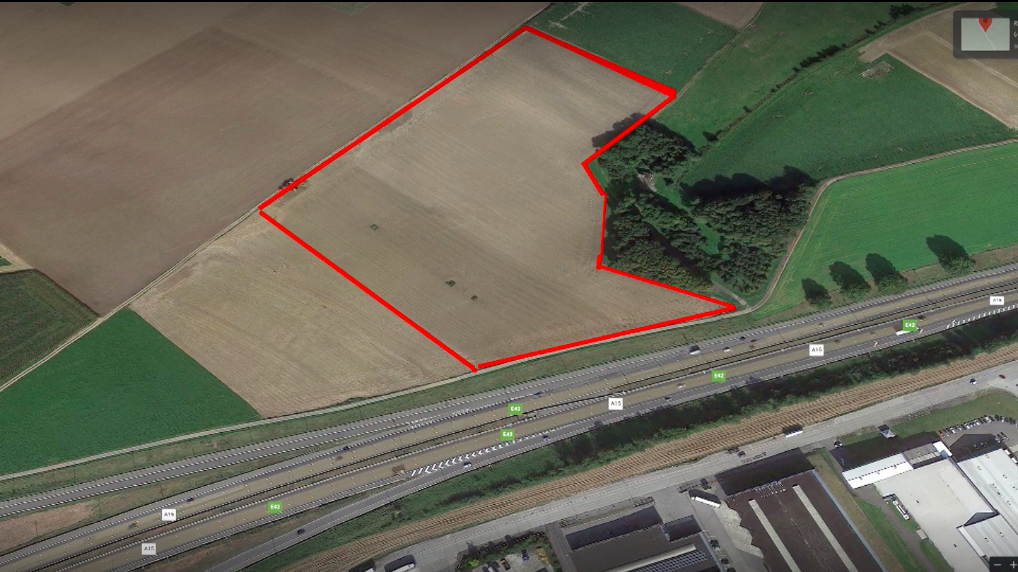 Site choisi pour l'implémentaiton du terrain de motocross permanent à Courcelles